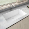 Ruvati 33"x19" Granite Composite Undermount Sgl Bowl Kitchen Sink, Wht RVG2080WH